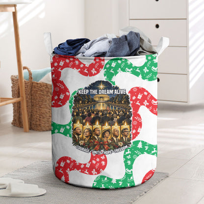 Civil Rights Leaders Christmas Laundry Basket Vintage Black History Hope Freedom Art