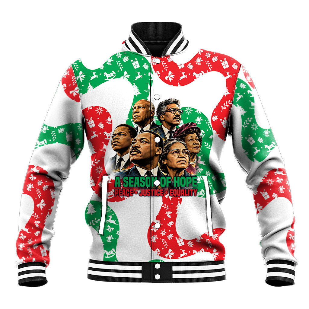 Civil Rights Leaders Christmas Baseball Jacket Vintage Black History Hope Freedom Art