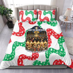 Civil Rights Leaders Christmas Bedding Set Vintage Black History Hope Freedom Art