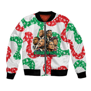 Civil Rights Leaders Christmas Bomber Jacket Vintage Black History Hope Freedom Art