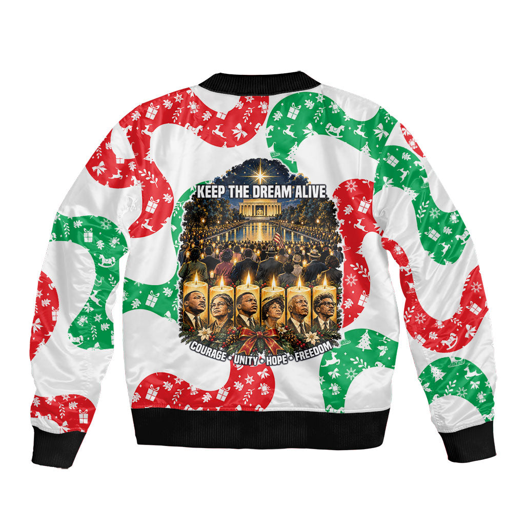 Civil Rights Leaders Christmas Bomber Jacket Vintage Black History Hope Freedom Art