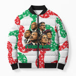 Civil Rights Leaders Christmas Bomber Puffer Jacket Vintage Black History Hope Freedom Art