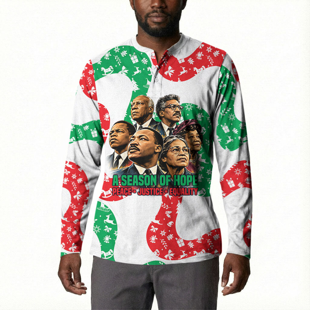 Civil Rights Leaders Christmas Button Sweatshirt Vintage Black History Hope Freedom Art