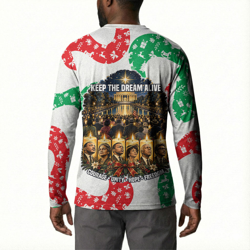 Civil Rights Leaders Christmas Button Sweatshirt Vintage Black History Hope Freedom Art