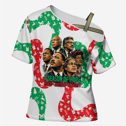 Civil Rights Leaders Christmas Cross Shoulder Shirt Vintage Black History Hope Freedom Art