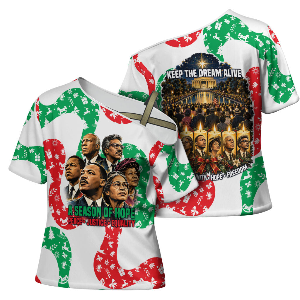 Civil Rights Leaders Christmas Cross Shoulder Shirt Vintage Black History Hope Freedom Art