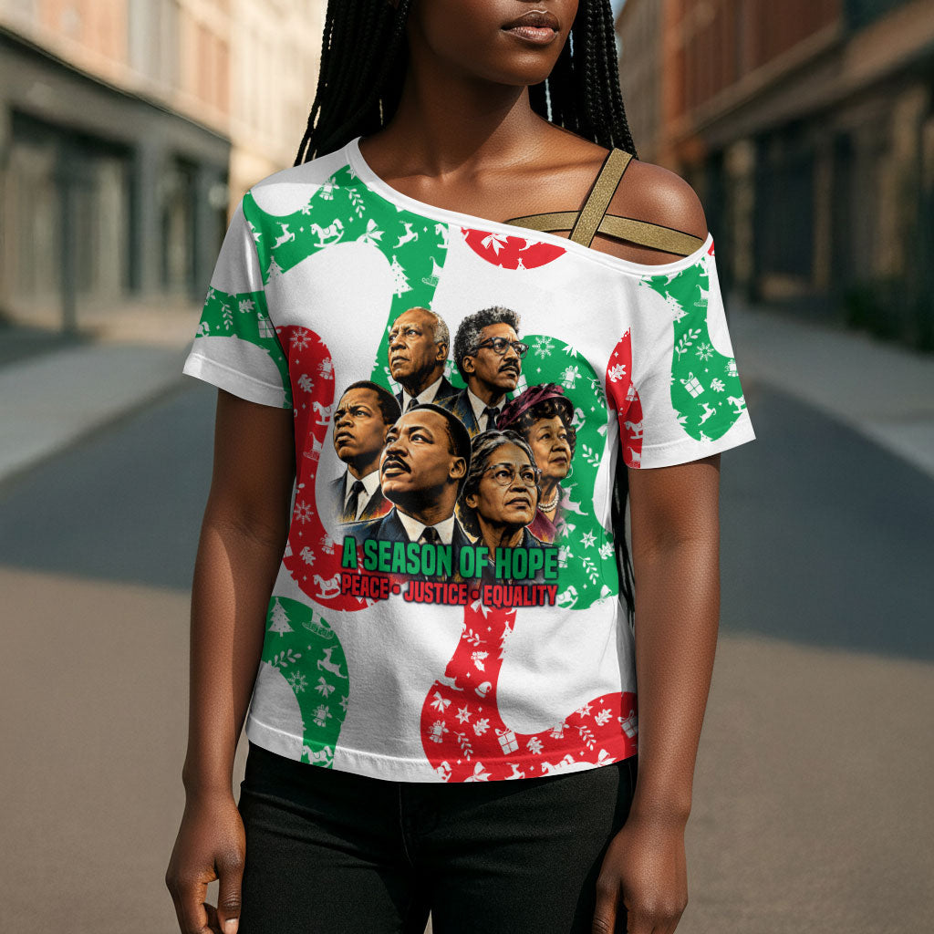 Civil Rights Leaders Christmas Cross Shoulder Shirt Vintage Black History Hope Freedom Art
