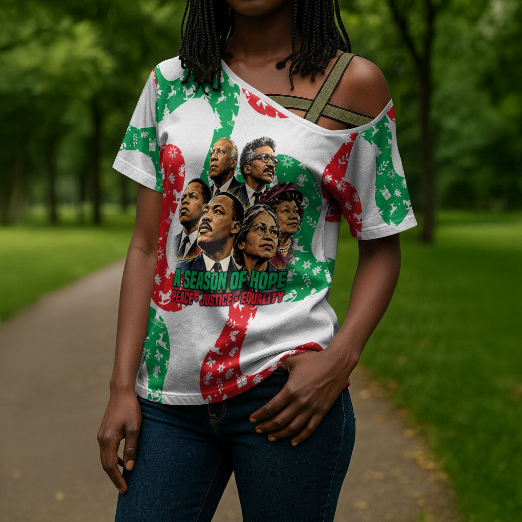 Civil Rights Leaders Christmas Cross Shoulder Shirt Vintage Black History Hope Freedom Art