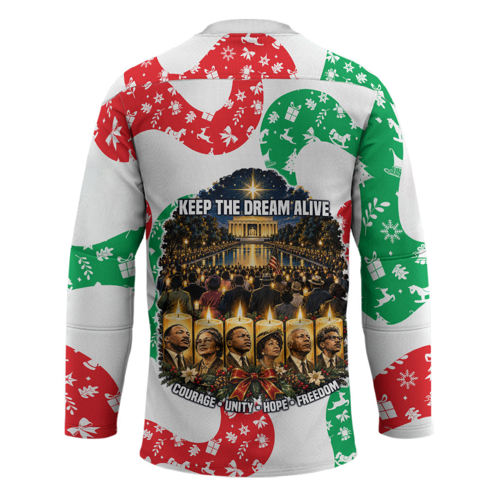 Civil Rights Leaders Christmas Hockey Jersey Vintage Black History Hope Freedom Art