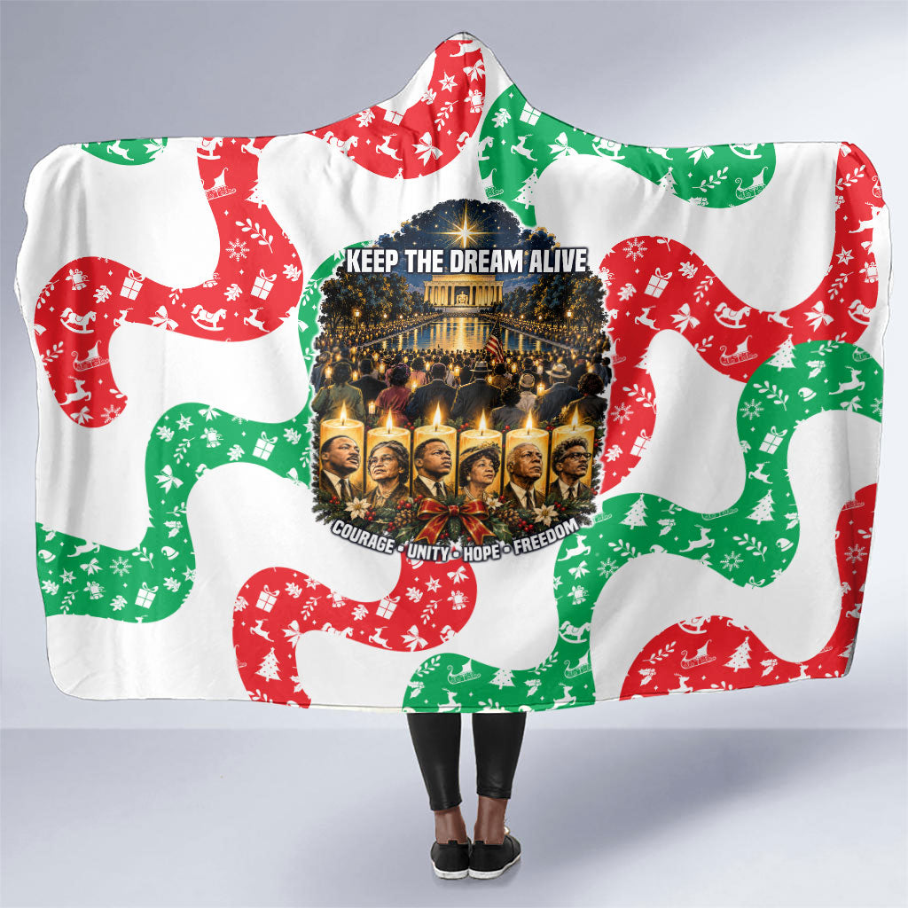 Civil Rights Leaders Christmas Hooded Blanket Vintage Black History Hope Freedom Art