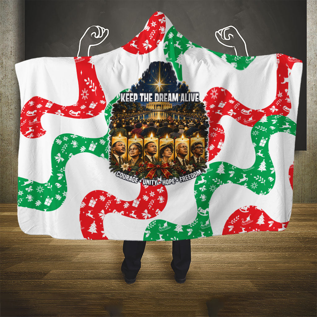 Civil Rights Leaders Christmas Hooded Blanket Vintage Black History Hope Freedom Art