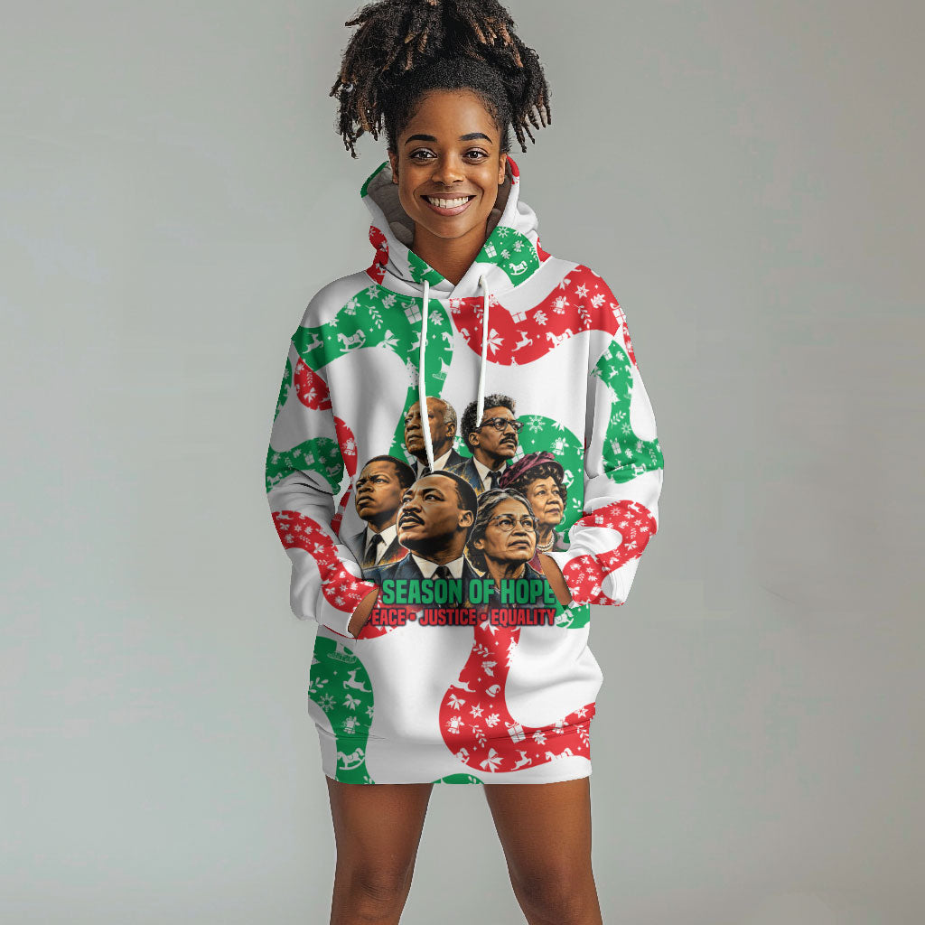 Civil Rights Leaders Christmas Hoodie Dress Vintage Black History Hope Freedom Art