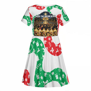 Civil Rights Leaders Christmas Kid Short Sleeve Dress Vintage Black History Hope Freedom Art