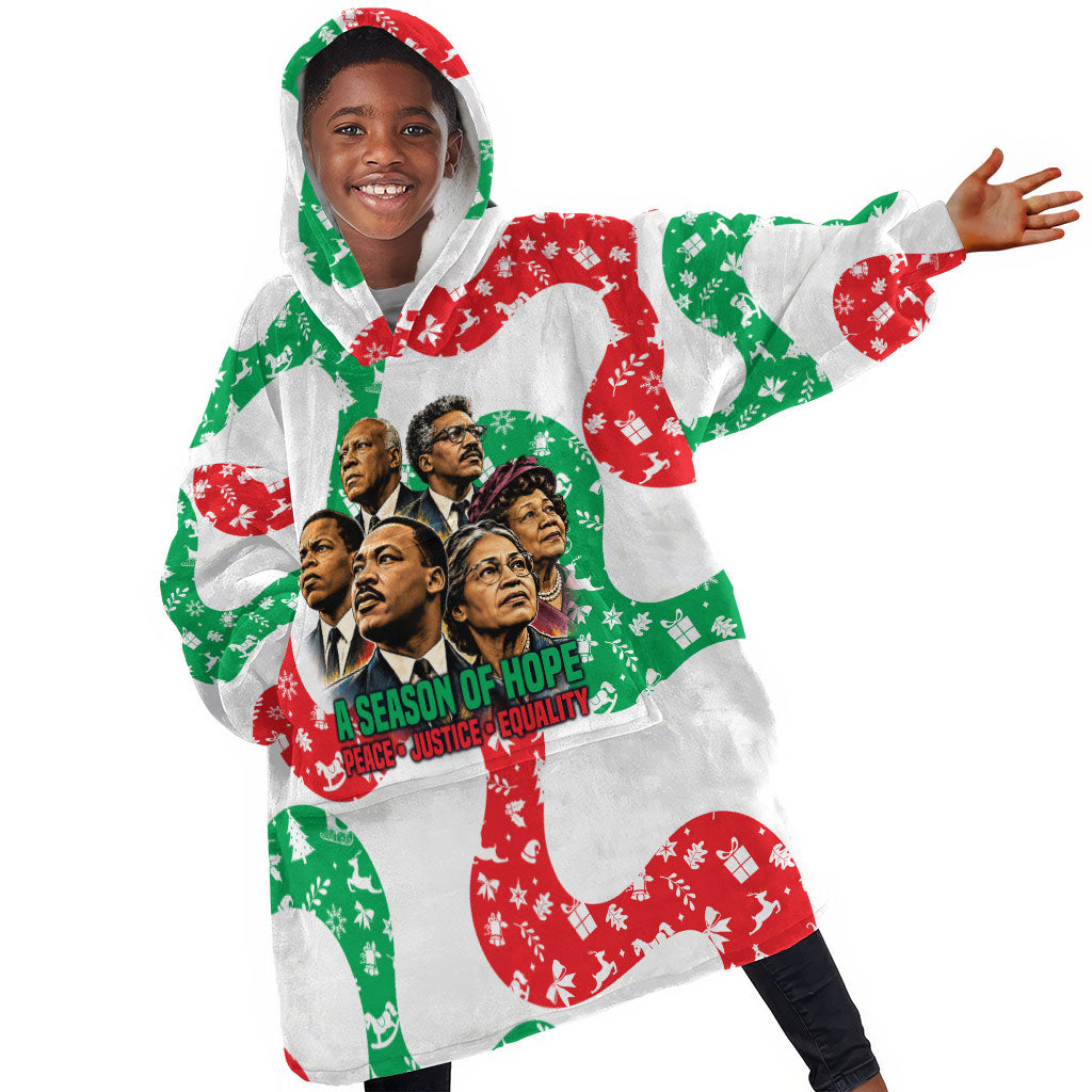 Civil Rights Leaders Christmas Kid Wearable Blanket Hoodie Vintage Black History Hope Freedom Art