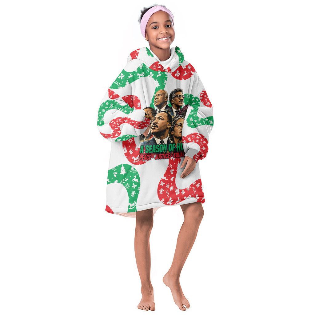 Civil Rights Leaders Christmas Kid Wearable Blanket Hoodie Vintage Black History Hope Freedom Art