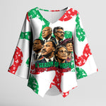 Civil Rights Leaders Christmas Kimono Sleeve Blouse Vintage Black History Hope Freedom Art