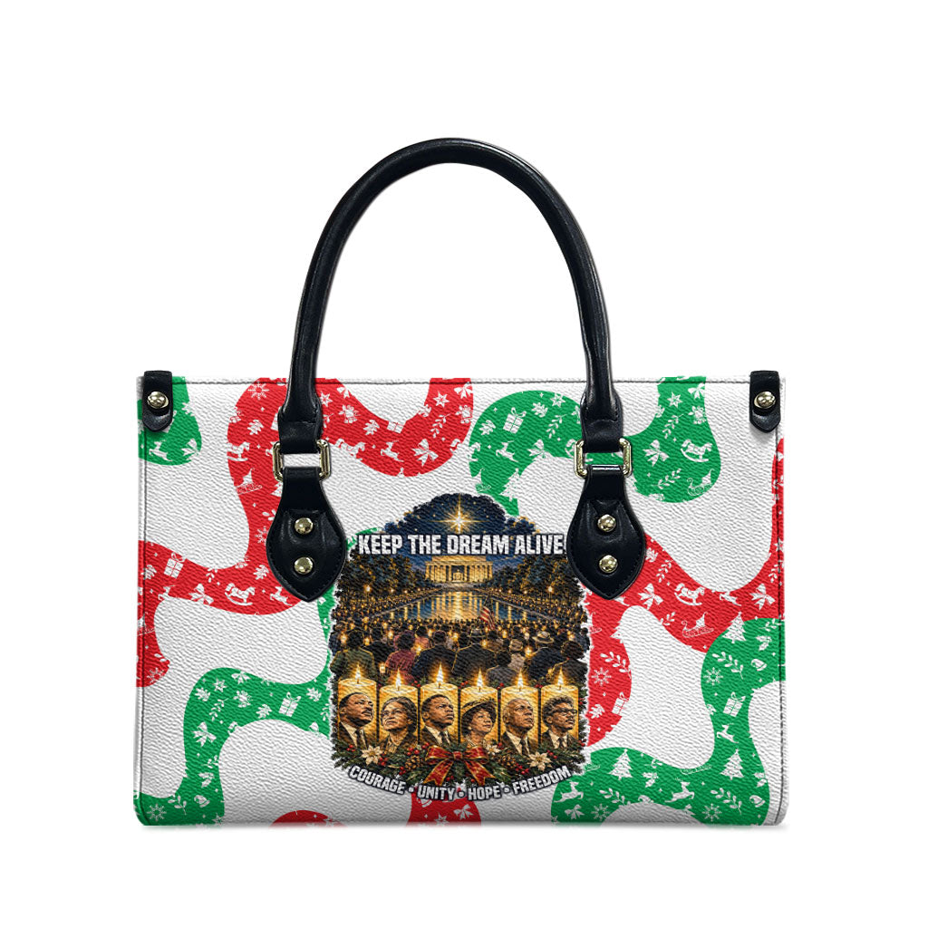 Civil Rights Leaders Christmas Leather Bag Vintage Black History Hope Freedom Art