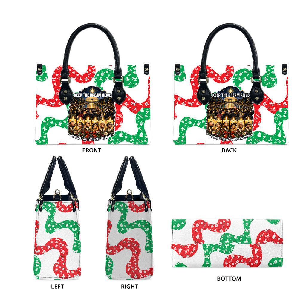 Civil Rights Leaders Christmas Leather Bag Vintage Black History Hope Freedom Art