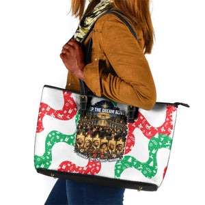 Civil Rights Leaders Christmas Leather Tote Bag Vintage Black History Hope Freedom Art