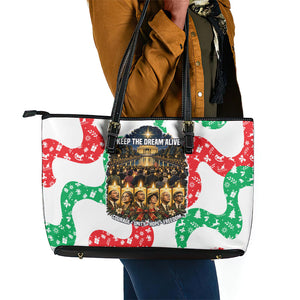 Civil Rights Leaders Christmas Leather Tote Bag Vintage Black History Hope Freedom Art