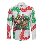 Civil Rights Leaders Christmas Long Sleeve Button Shirt Vintage Black History Hope Freedom Art