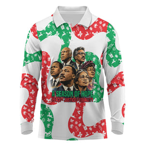 Civil Rights Leaders Christmas Long Sleeve Polo Shirt Vintage Black History Hope Freedom Art