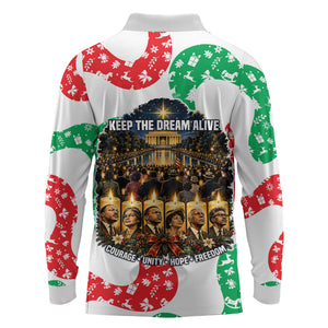 Civil Rights Leaders Christmas Long Sleeve Polo Shirt Vintage Black History Hope Freedom Art