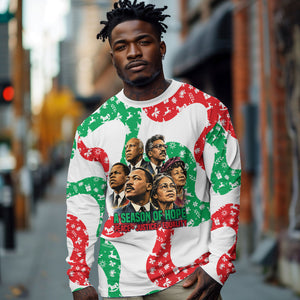 Civil Rights Leaders Christmas Long Sleeve Shirt Vintage Black History Hope Freedom Art