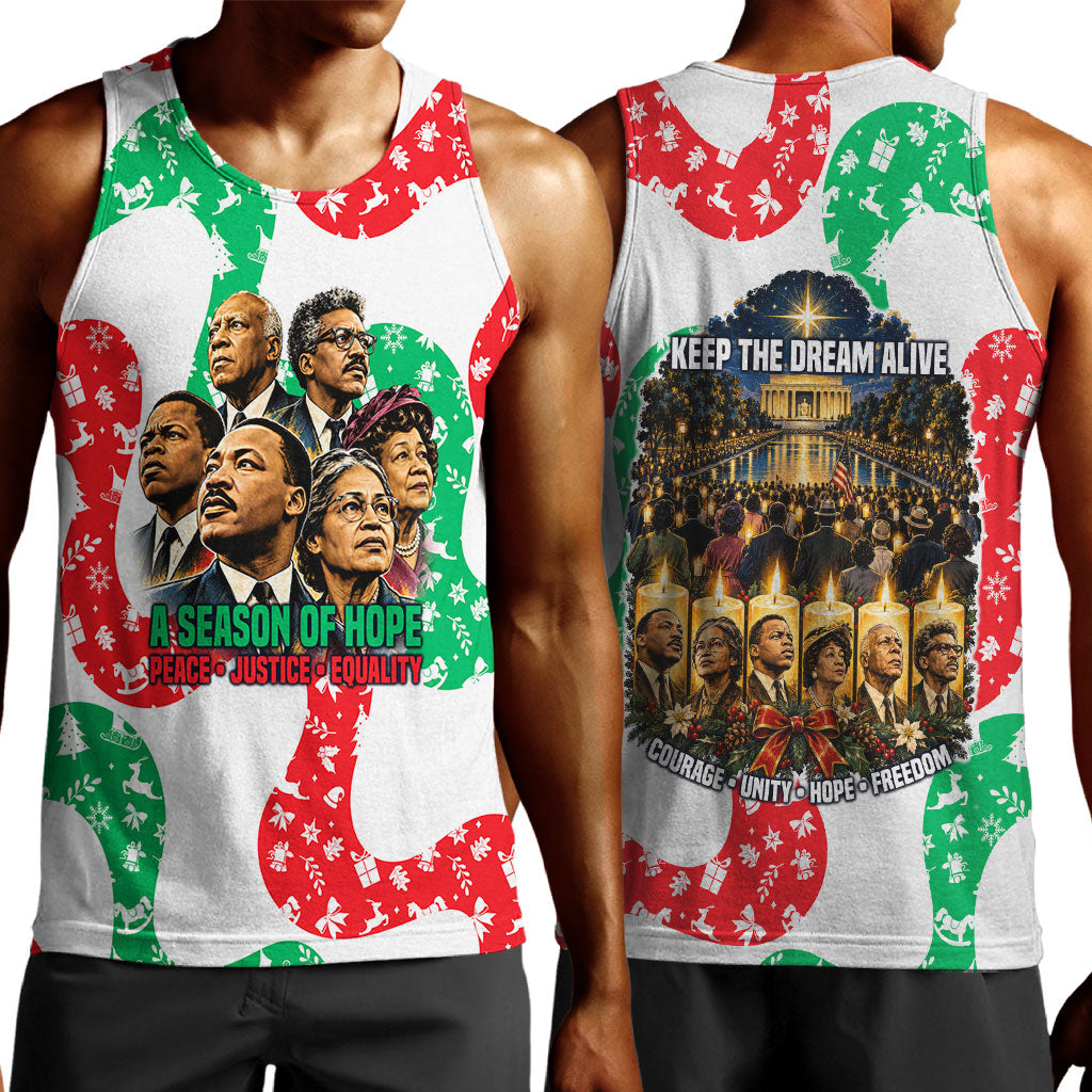 Civil Rights Leaders Christmas Men Tank Top Vintage Black History Hope Freedom Art