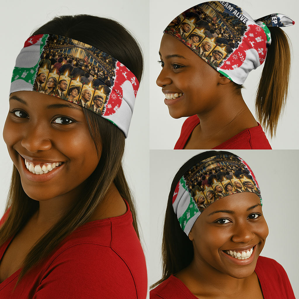 Civil Rights Leaders Christmas Neck Gaiter Vintage Black History Hope Freedom Art
