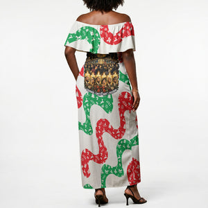 Civil Rights Leaders Christmas Off Shoulder Maxi Dress Vintage Black History Hope Freedom Art