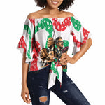 Civil Rights Leaders Christmas Off Shoulder Wrap Waist Top Vintage Black History Hope Freedom Art