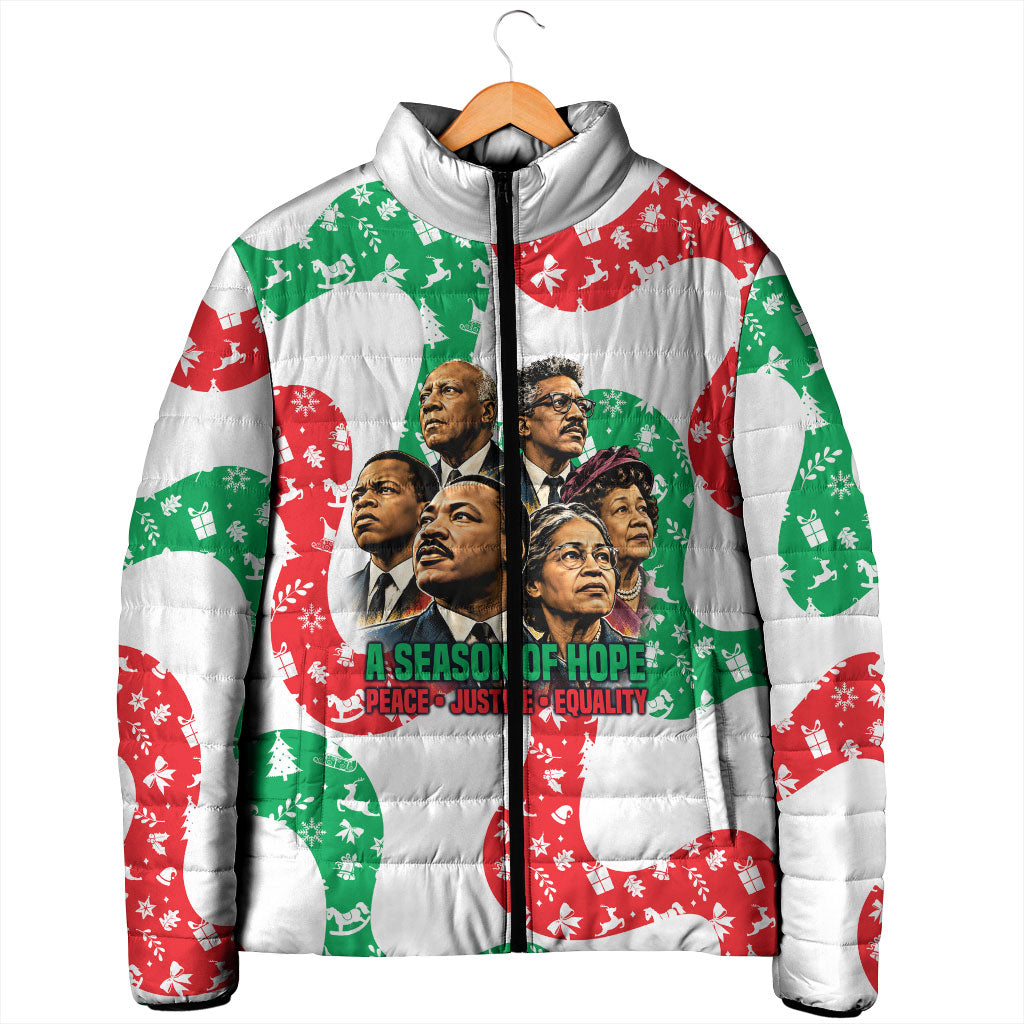 Civil Rights Leaders Christmas Padded Jacket Vintage Black History Hope Freedom Art