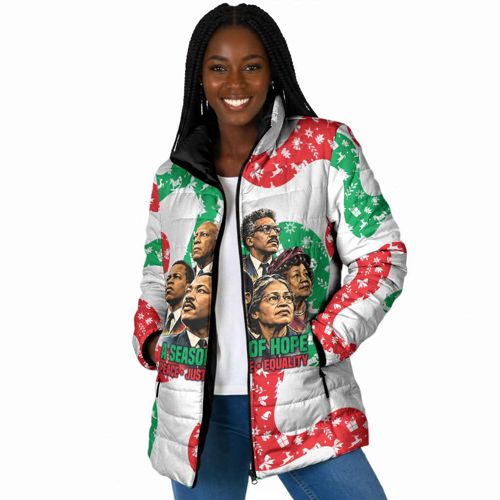 Civil Rights Leaders Christmas Padded Jacket Vintage Black History Hope Freedom Art