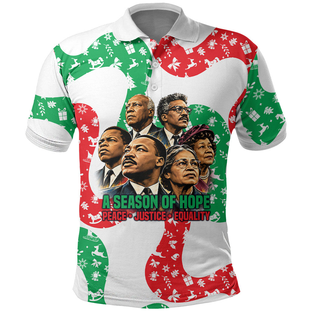 Civil Rights Leaders Christmas Polo Shirt Vintage Black History Hope Freedom Art