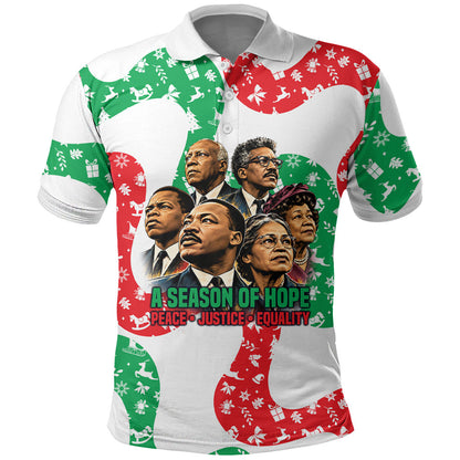 Civil Rights Leaders Christmas Polo Shirt Vintage Black History Hope Freedom Art