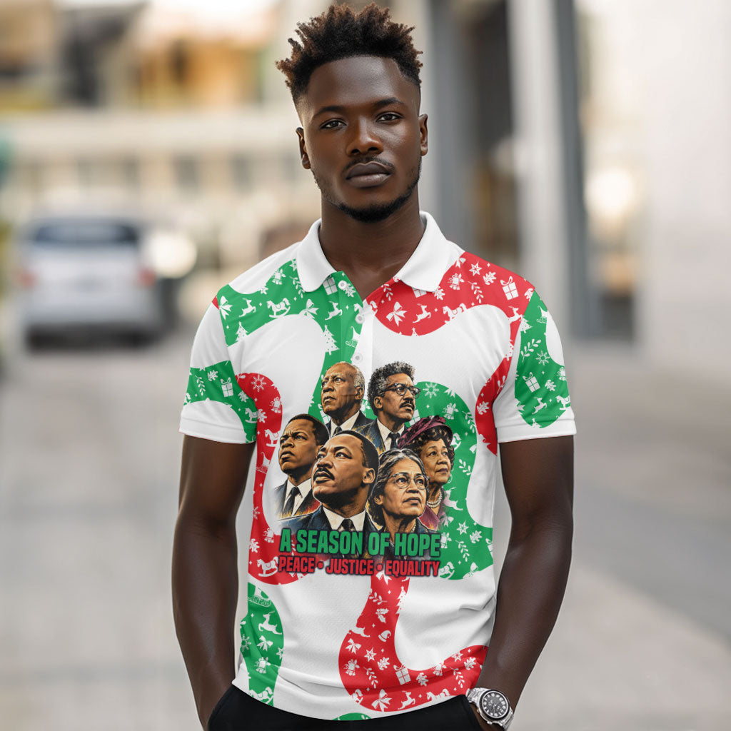 Civil Rights Leaders Christmas Polo Shirt Vintage Black History Hope Freedom Art