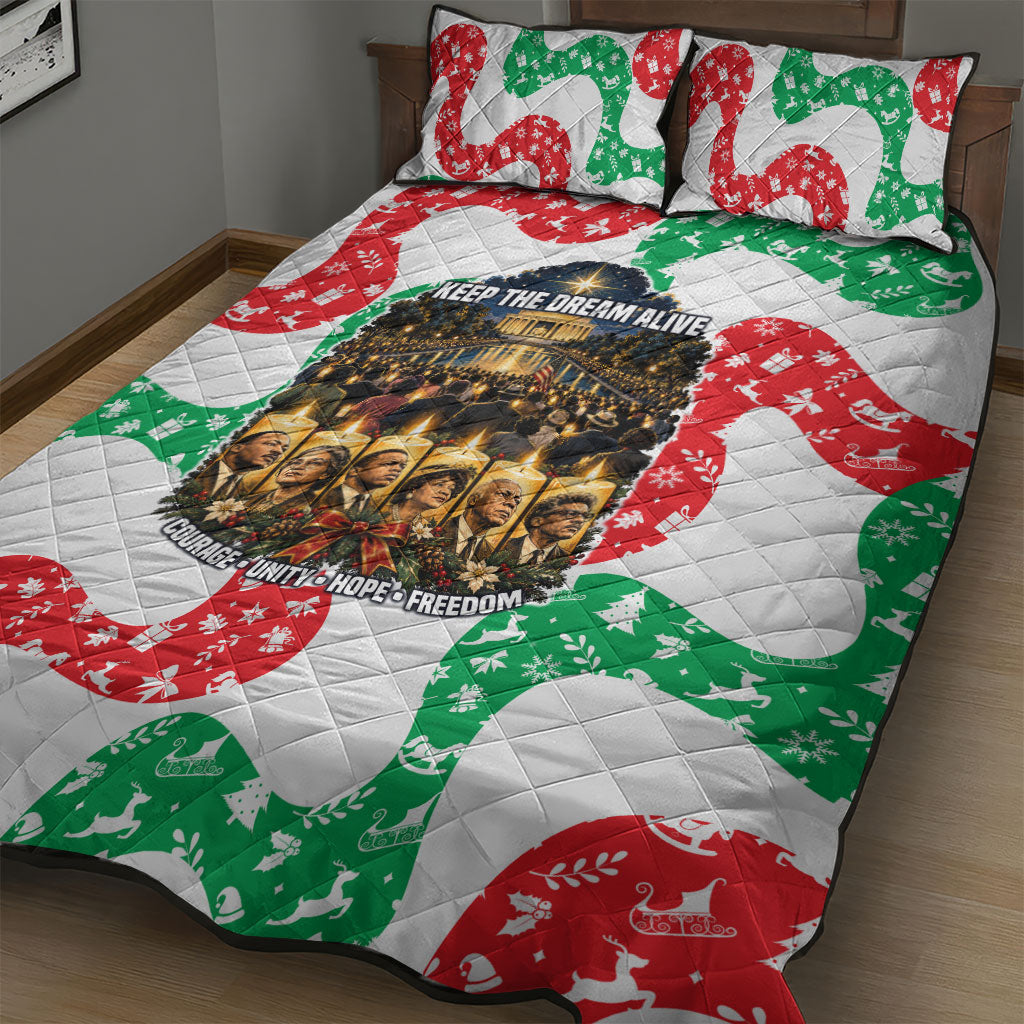 Civil Rights Leaders Christmas Quilt Bed Set Vintage Black History Hope Freedom Art