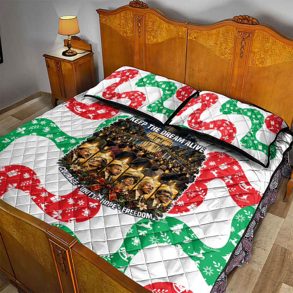 Civil Rights Leaders Christmas Quilt Bed Set Vintage Black History Hope Freedom Art