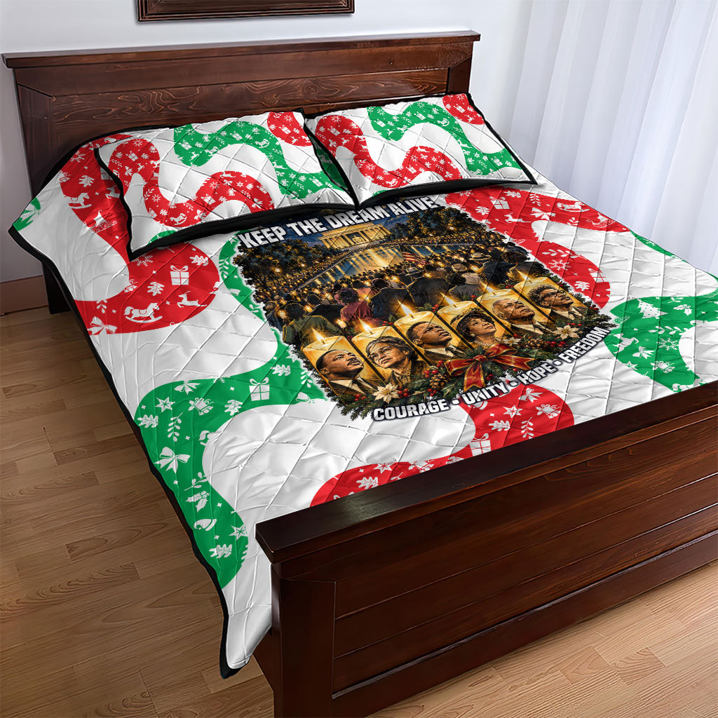 Civil Rights Leaders Christmas Quilt Bed Set Vintage Black History Hope Freedom Art