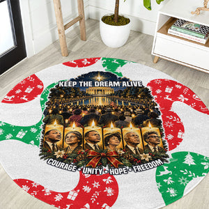 Civil Rights Leaders Christmas Round Carpet Vintage Black History Hope Freedom Art
