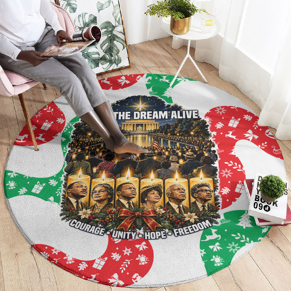 Civil Rights Leaders Christmas Round Carpet Vintage Black History Hope Freedom Art