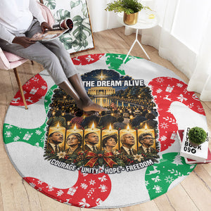 Civil Rights Leaders Christmas Round Carpet Vintage Black History Hope Freedom Art