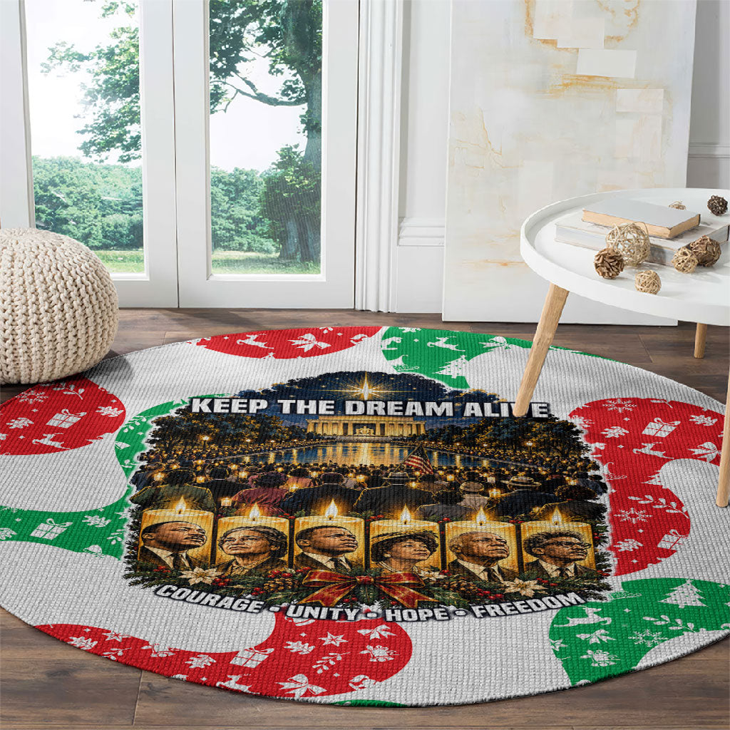 Civil Rights Leaders Christmas Round Carpet Vintage Black History Hope Freedom Art