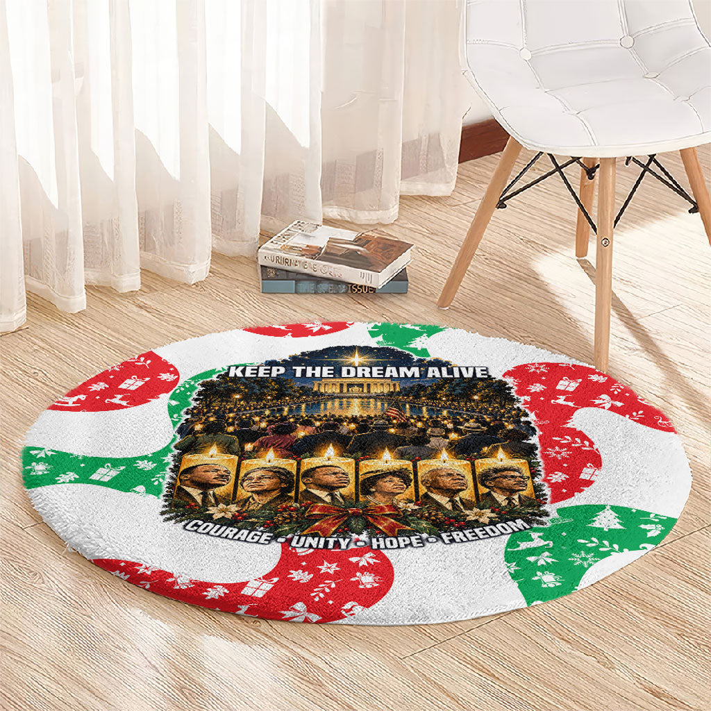 Civil Rights Leaders Christmas Round Carpet Vintage Black History Hope Freedom Art