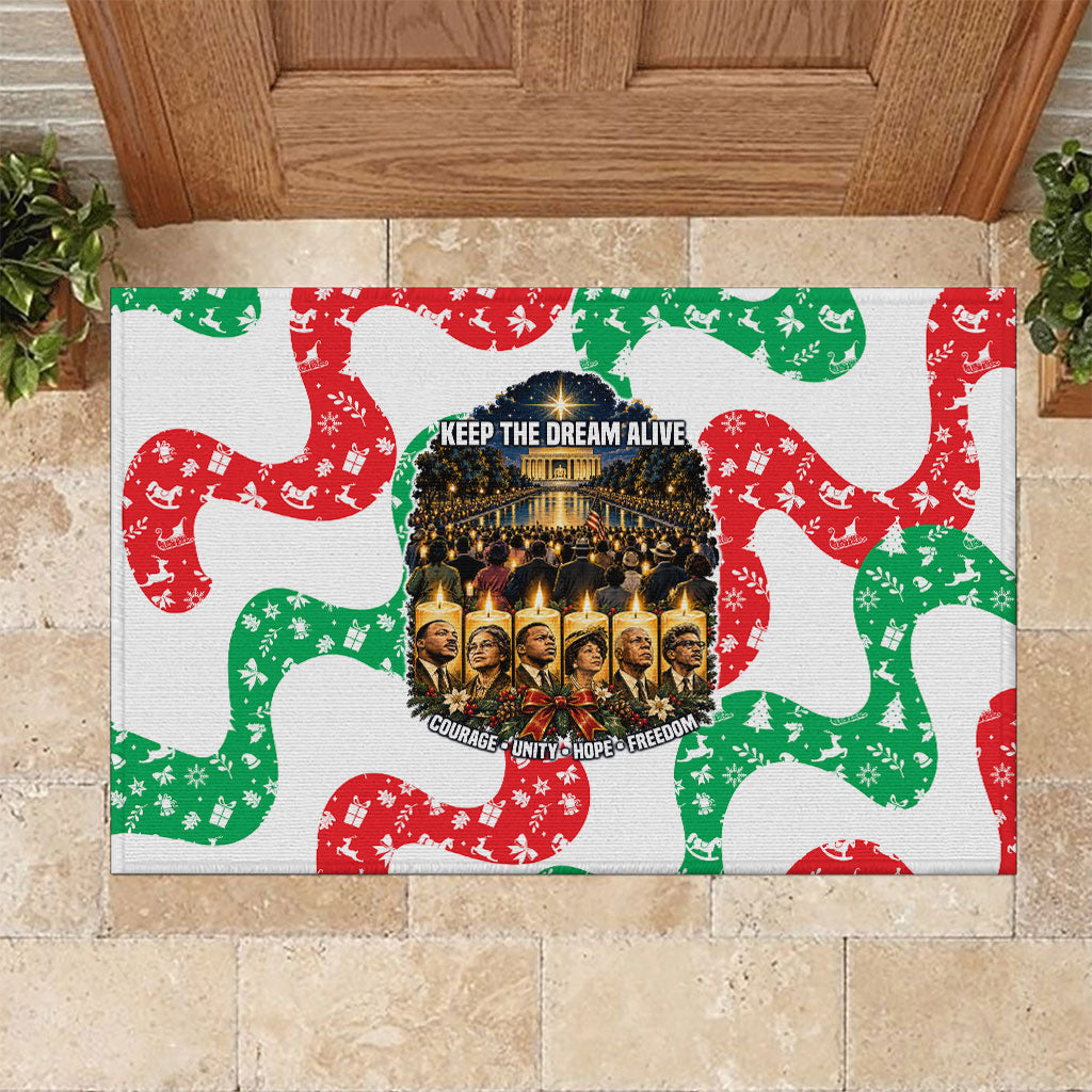 Civil Rights Leaders Christmas Rubber Doormat Vintage Black History Hope Freedom Art