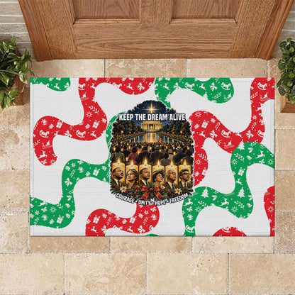 Civil Rights Leaders Christmas Rubber Doormat Vintage Black History Hope Freedom Art