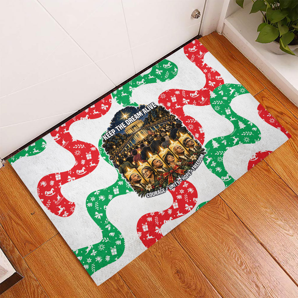 Civil Rights Leaders Christmas Rubber Doormat Vintage Black History Hope Freedom Art