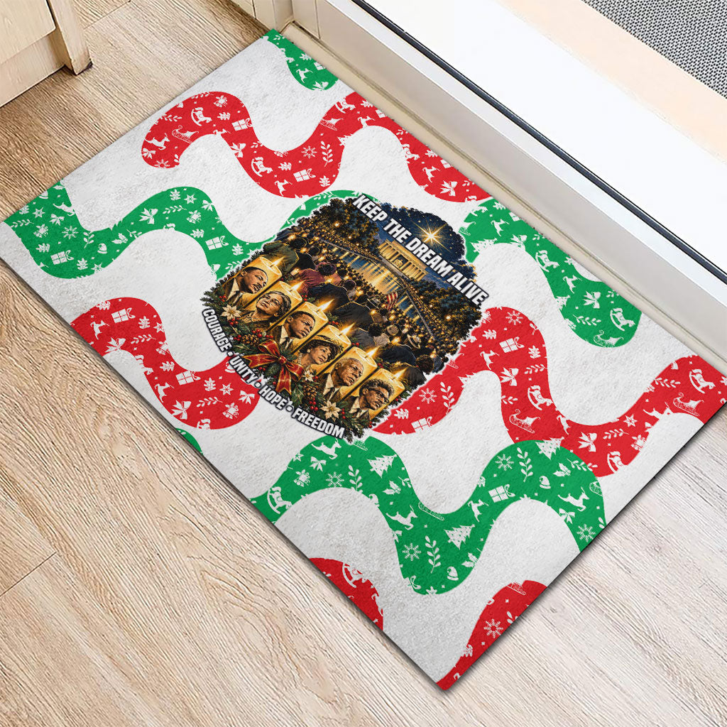 Civil Rights Leaders Christmas Rubber Doormat Vintage Black History Hope Freedom Art