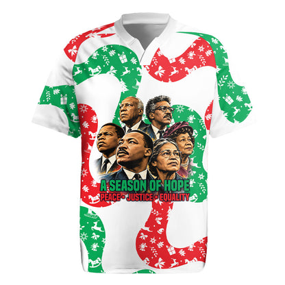 Civil Rights Leaders Christmas Rugby Jersey Vintage Black History Hope Freedom Art